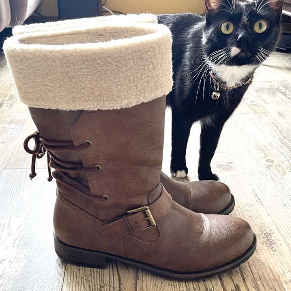 Maurices Shoes - Delta Sherpa Trim Mid-calf Boot SZ11